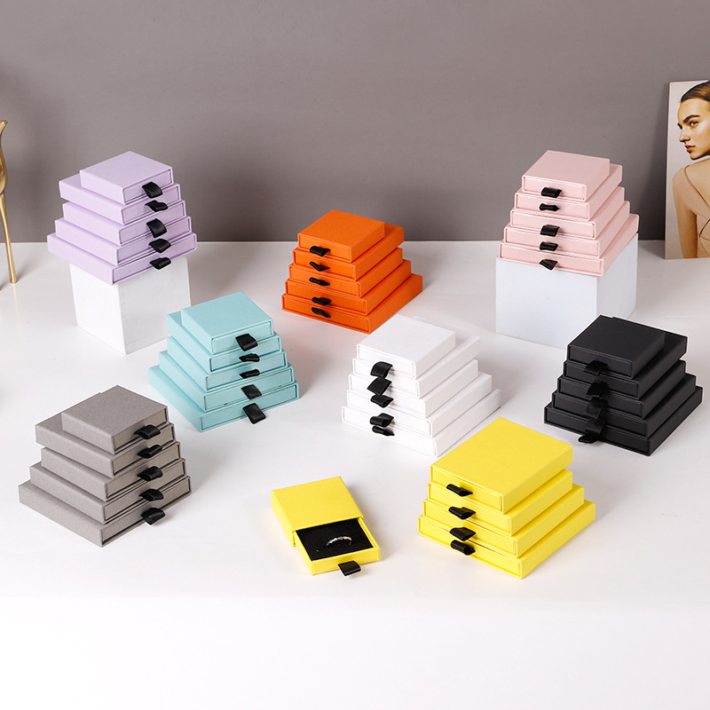 Colorful Drawer Paper Jewelry Packaging Boxes For Necklace Bracelet Ring Earrings - 副本