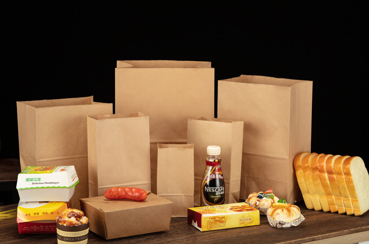 Flat Kraft Paper Bags Food packaging Backery Bags