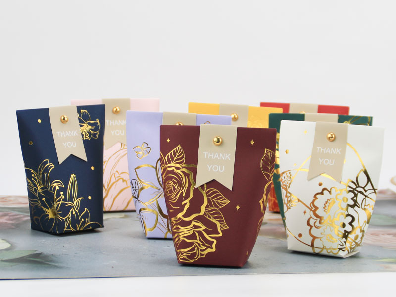 Luxury Foil-Stamped Wedding Favor Boxes – Elegant Thank You Gift Packaging for Bridal Showers, Birthdays & Parties (8 Colors Available)